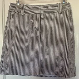 LOFT white and blue stripe skirt